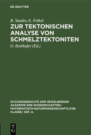 ISBN 9783111046167: Zur tektonischen Analyse von Schmelztektoniten