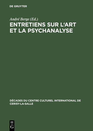 ISBN 9783111046471: Entretiens sur l'art et la psychanalyse