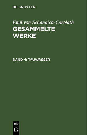 ISBN 9783111079745: Tauwasser