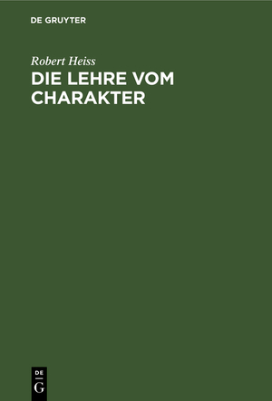 ISBN 9783111091532: Die Lehre vom Charakter