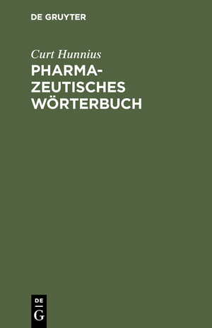 ISBN 9783111135762: Pharmazeutisches Wörterbuch