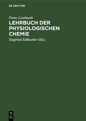 ISBN 9783111136356: Lehrbuch der physiologischen Chemie