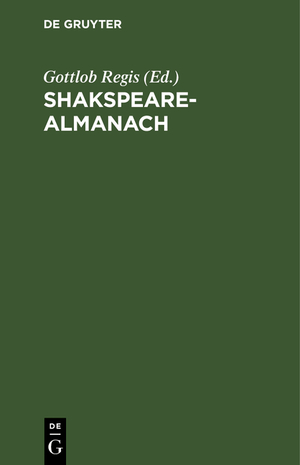 ISBN 9783111151342: Shakspeare-Almanach