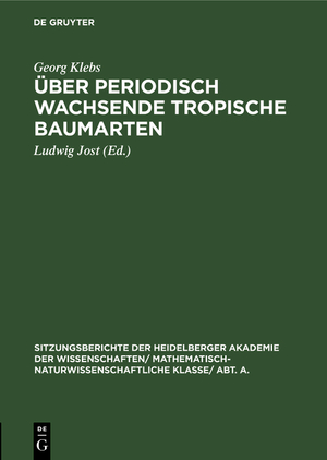 ISBN 9783111188102: Über periodisch wachsende tropische Baumarten