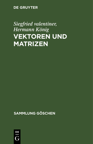 ISBN 9783111213675: Vektoren und Matrizen