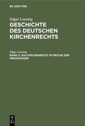 ISBN 9783111299495: Das Kirchenrecht im Reiche der Merowinger