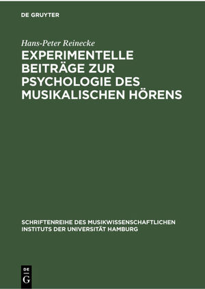 ISBN 9783112300572: Experimentelle Beiträge zur Psychologie des musikalischen Hörens