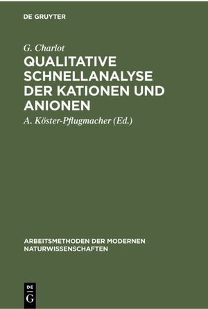 ISBN 9783112301746: Qualitative Schnellanalyse der Kationen und Anionen