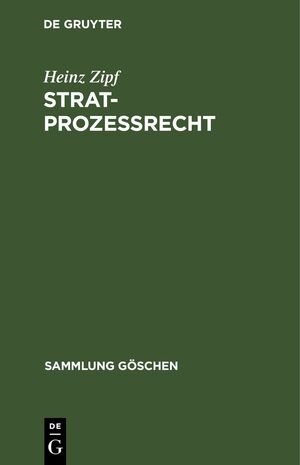 ISBN 9783112310687: Stratprozeßrecht