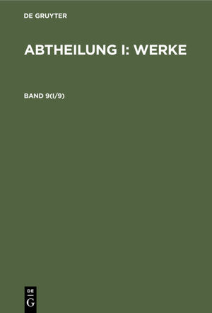 ISBN 9783112334379: Abtheilung I: Werke / Logik, Physische Geographie, Pädagogik