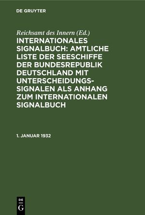 ISBN 9783112345498: 1. Januar 1932