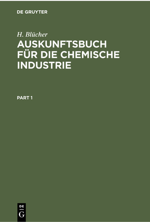 ISBN 9783112361696: Auskunftsbuch fuer die Chemische Industrie