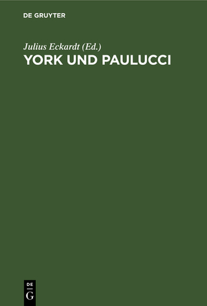 ISBN 9783112363294: York und Paulucci