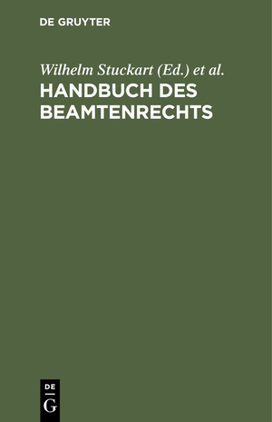 ISBN 9783112364574: Handbuch des Beamtenrechts