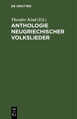 ISBN 9783112392218: Anthologie neugriechischer Volkslieder – Im Original mit deutscher Übertragung