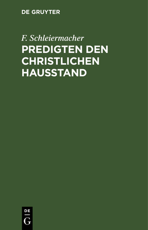 ISBN 9783112399279: Predigten den christlichen Hausstand