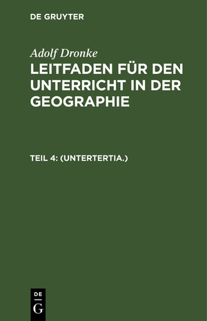 ISBN 9783112399637: (Untertertia.) – LFUG-B, Cursus 4