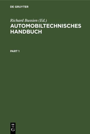 ISBN 9783112408018: Automobiltechnisches Handbuch