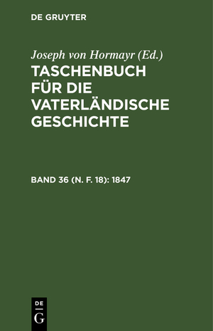 ISBN 9783112411353: 1847 - TVG-B, Band 36