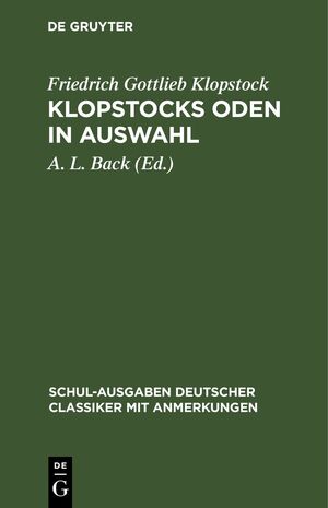 ISBN 9783112428696: Klopstocks Oden in Auswahl