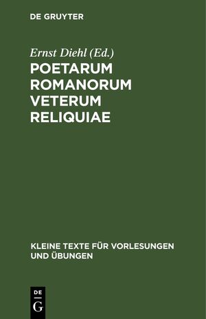 ISBN 9783112463031: Poetarum Romanorum veterum reliquiae