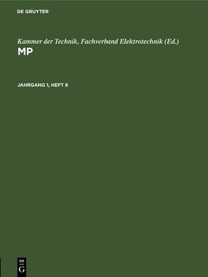 ISBN 9783112610633: MP / MP. Jahrgang 1, Heft 6