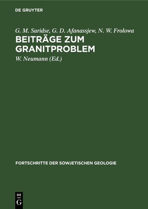 ISBN 9783112620212: Beiträge zum Granitproblem
