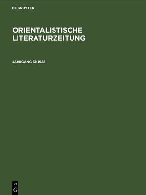 ISBN 9783112621950: Orientalistische Literaturzeitung / 1928