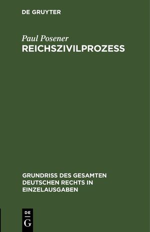 ISBN 9783112633250: Reichszivilprozeß