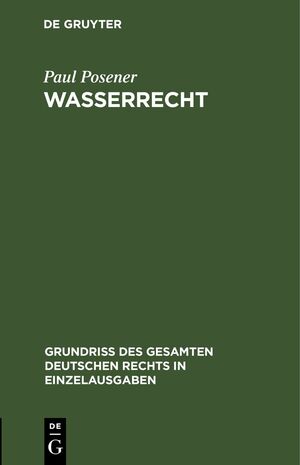 ISBN 9783112633830: Wasserrecht