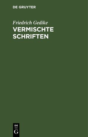 ISBN 9783112639399: Vermischte Schriften