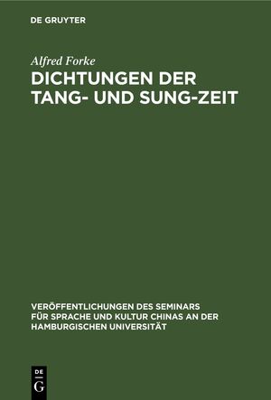 ISBN 9783112640036: Dichtungen der Tang- und Sung-Zeit - Chinesischer Text