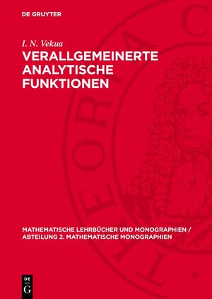 ISBN 9783112729540: Verallgemeinerte analytische Funktionen