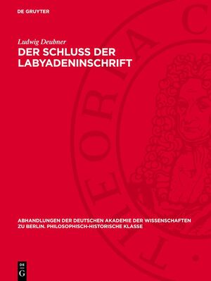 ISBN 9783112759684: Der Schluß der Labyadeninschrift