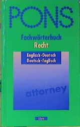 ISBN 9783125179516: PONS Fachwörterbuch Recht  Englisch-Deutsch, Deutsch-Englisch