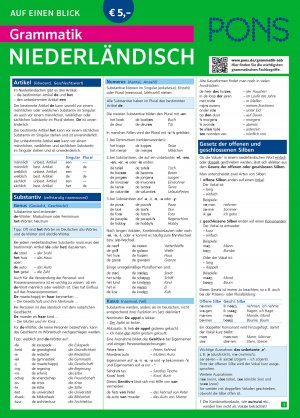 ISBN 9783125627963: PONS Grammatik auf einen Blick Niederländisch - Alle wichtigen grammatischen Themen auf einen Blick