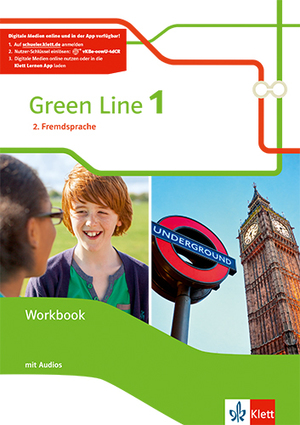 ISBN 9783128130156: Green Line 1. 2. Fremdsprache - Workbook mit Audios Klasse 6