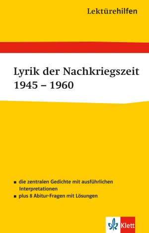 ISBN 9783129230138: Lektürehilfen Lyrik der Nachkriegszeit - 1945 - 1960