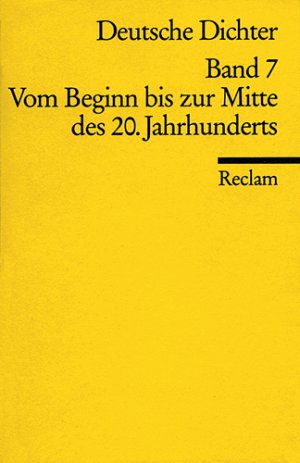 ISBN 9783150086179: Dichter, deutsche. Leben und Werk deutschsprachiger Autoren - Vom Beginn bis zur Mitte des 20. Jahrhunderts