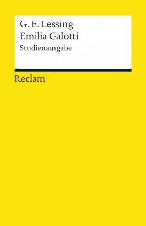 ISBN 9783150192627: Emilia Galotti: Ein Trauerspiel in fünf Aufzügen. Studienausgabe (Reclams Universal-Bibliothek)