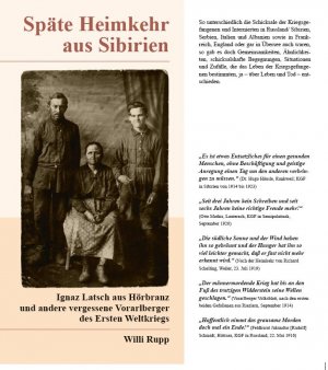 ISBN 9783200038356: Späte Heimkehr aus Sibirien - Ignaz Latsch aus Hörbranz und andere vergessene Vorarlberger des Ersten Weltkriegs