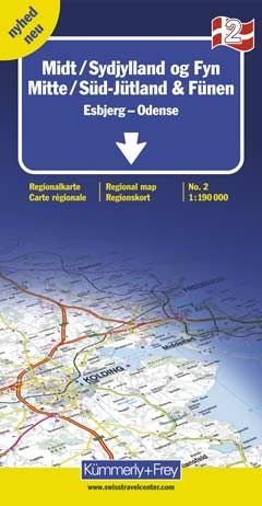 ISBN 9783259013984: Regionalkarte [Dänemark]: No. 2., Midt-, Sydjylland og Fyn