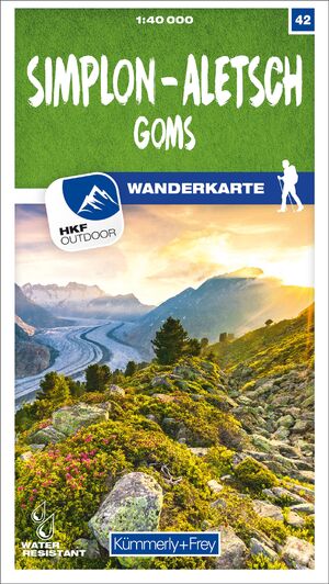 ISBN 9783259023426: Kümmerly+Frey Wanderkarte 42 Simplon, Aletsch 1:40.000 – Mit Goms. Wetterfest, matt laminiert und mit free Download