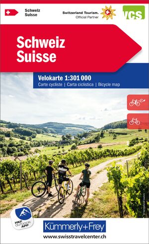 ISBN 9783259024003: Kümmerly+Frey Velokarte Schweiz 1:301.000 - Wetterfest, matt laminiert und mit free Download