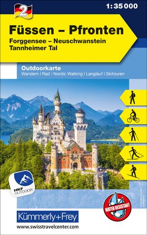 ISBN 9783259025673: Kuemmerly+Frey Outdoorkarte Deutschland 2 Fuessen, Pfronten 1:35.000