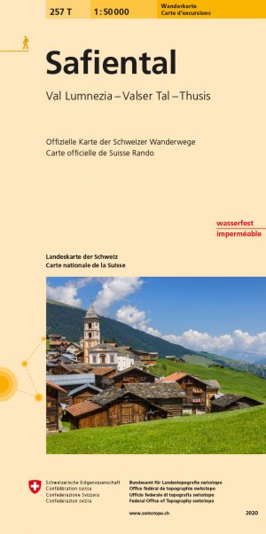 neues Buch – Bundesamt für Landestopografie swisstopo – 257T Safiental Wanderkarte