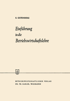 ISBN 9783322948656: Einführung in die Betriebswirtschaftslehre