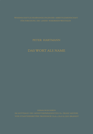 ISBN 9783322982124: Das Wort als Name – Struktur, Konstitution und Leistung der benennenden Bestimmung