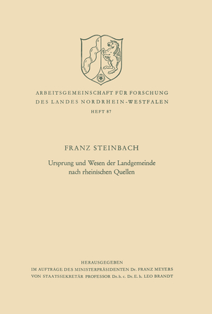 ISBN 9783322984050: Ursprung und Wesen der Landgemeinde nach rheinischen Quellen