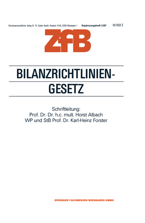 ISBN 9783322984302: Bilanzrichtlinien-Gesetz